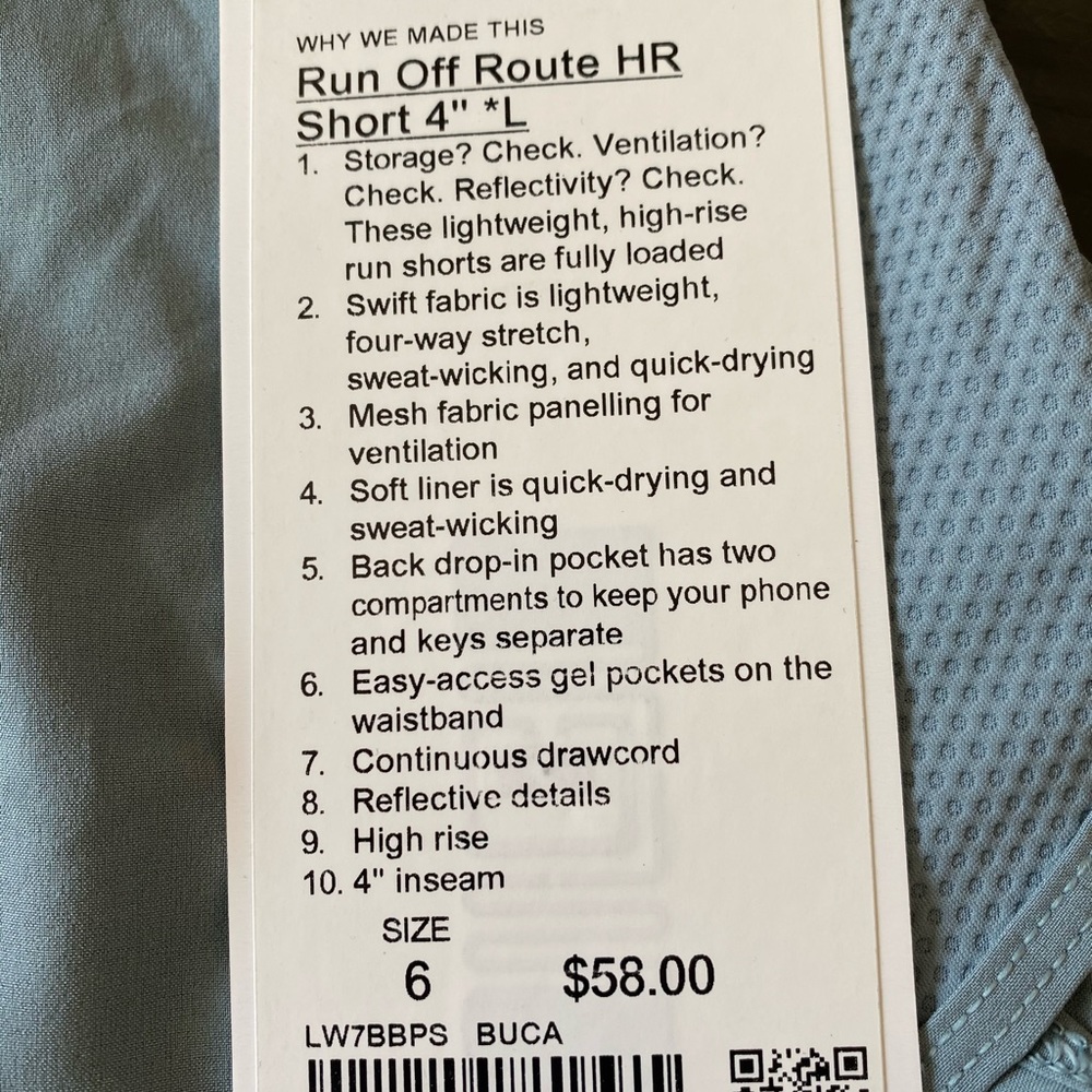 Run Off Route4” Short *Lined, NWT - Picture 3 of 3